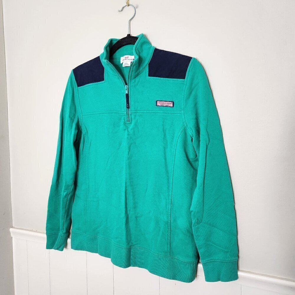 VINEYARD VINES Green Preppy Half Zip Sweatshirt